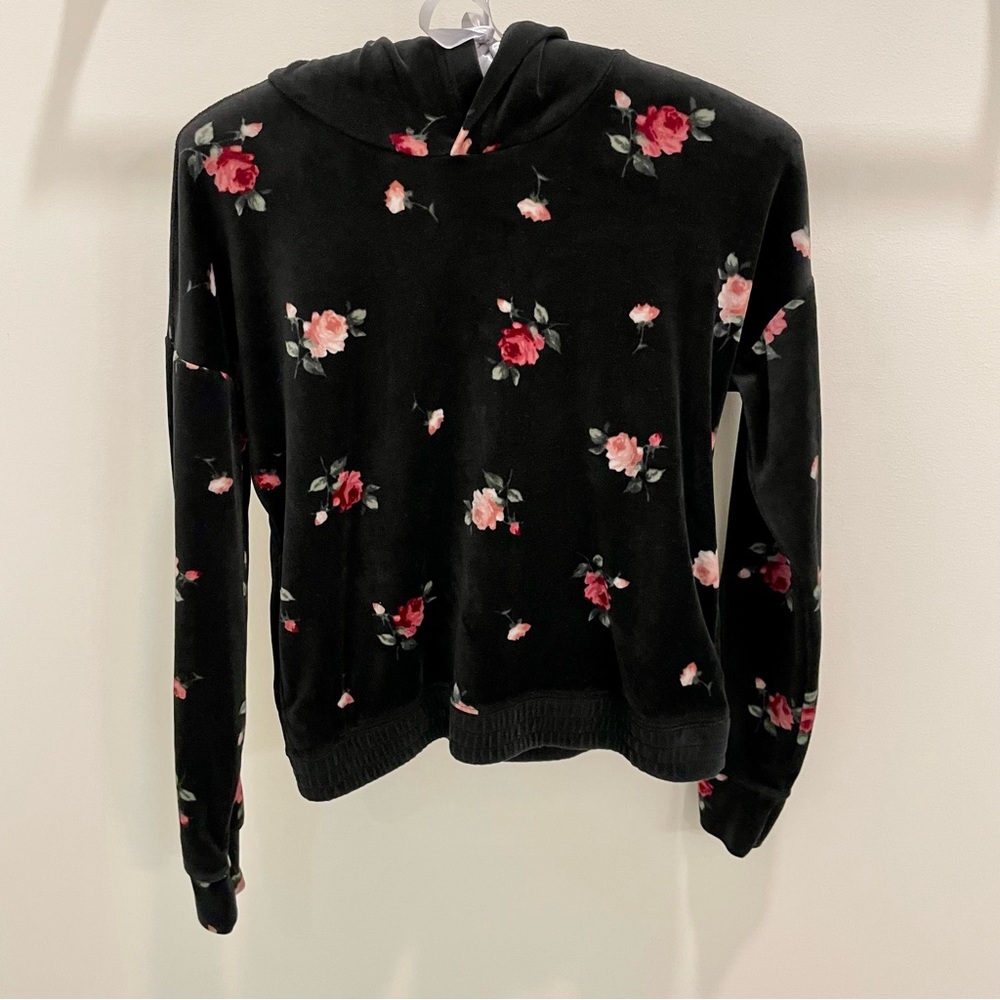 Abercrombie Kids girls floral velour sweatshirt